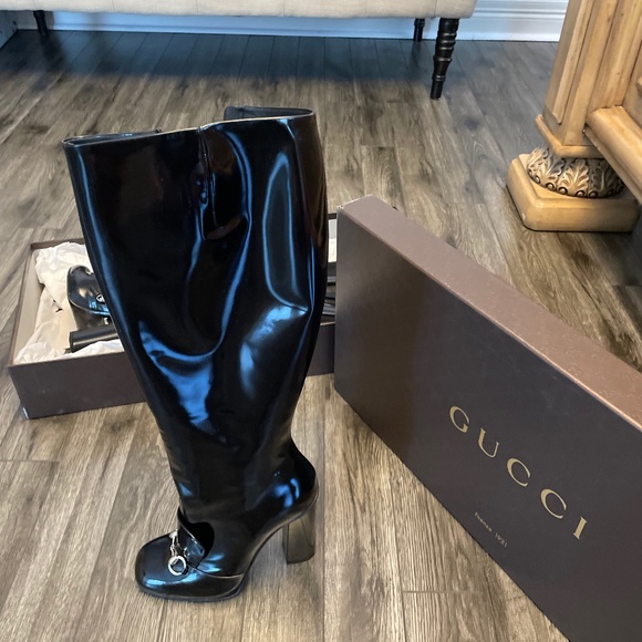 Gucci Shoes - gucci black leather boots / size 40